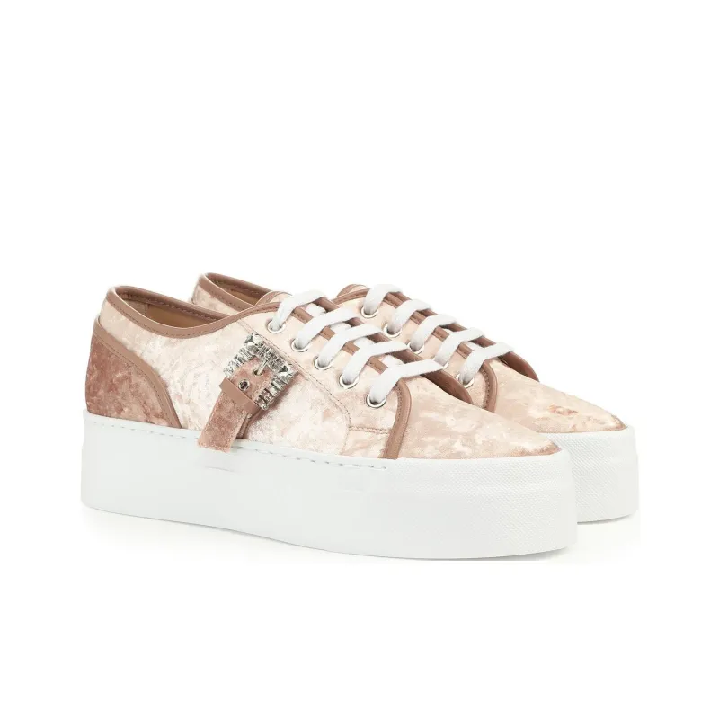 SERGIO ROSSI SR Twenty Buckle Low-Top Skateboard Shoes 5cm Women's Pink-2