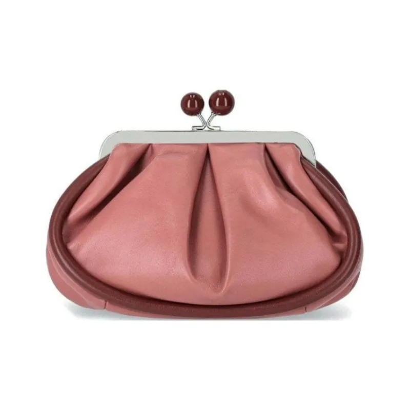 WEEKEND MaxMara Nappa Leather Handheld Shoulder Bag Small Size Women's Pink-0
