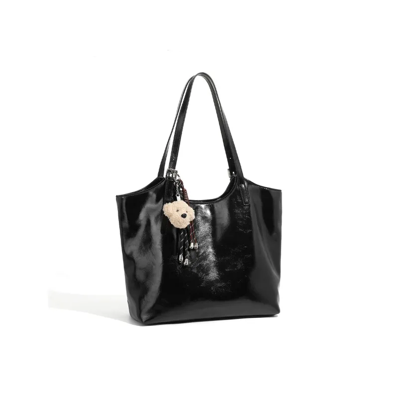 Pivsnu Synthetic Leather Shoulder Bag Regular Women's Black/Burgundy-3