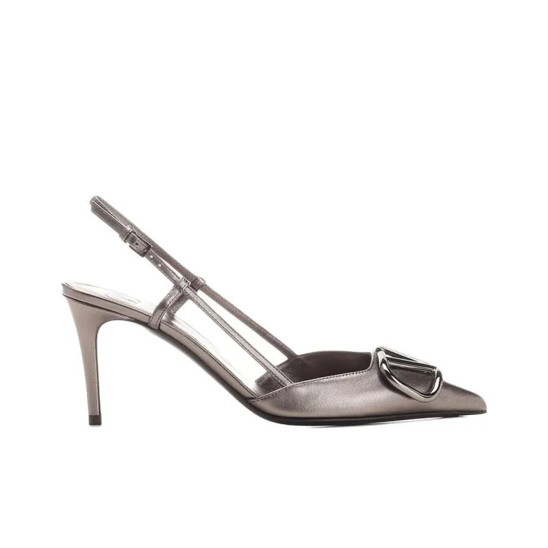 Valentino VLogo Signature Pointed Toe Slingback Pumps-1