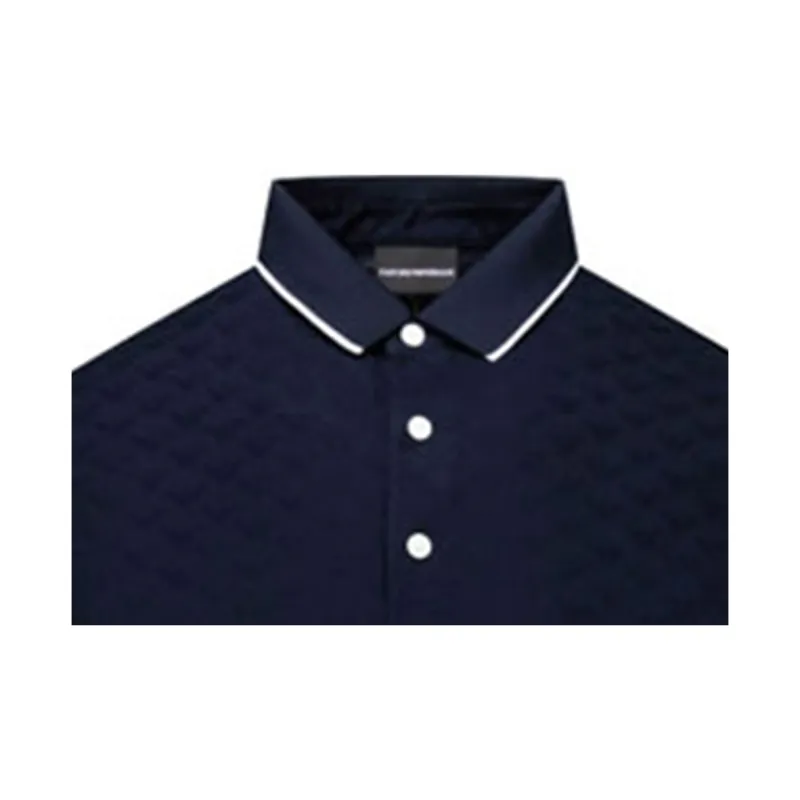EMPORIO ARMANI Logo Embroidered Short Sleeved Polo Shirt-4