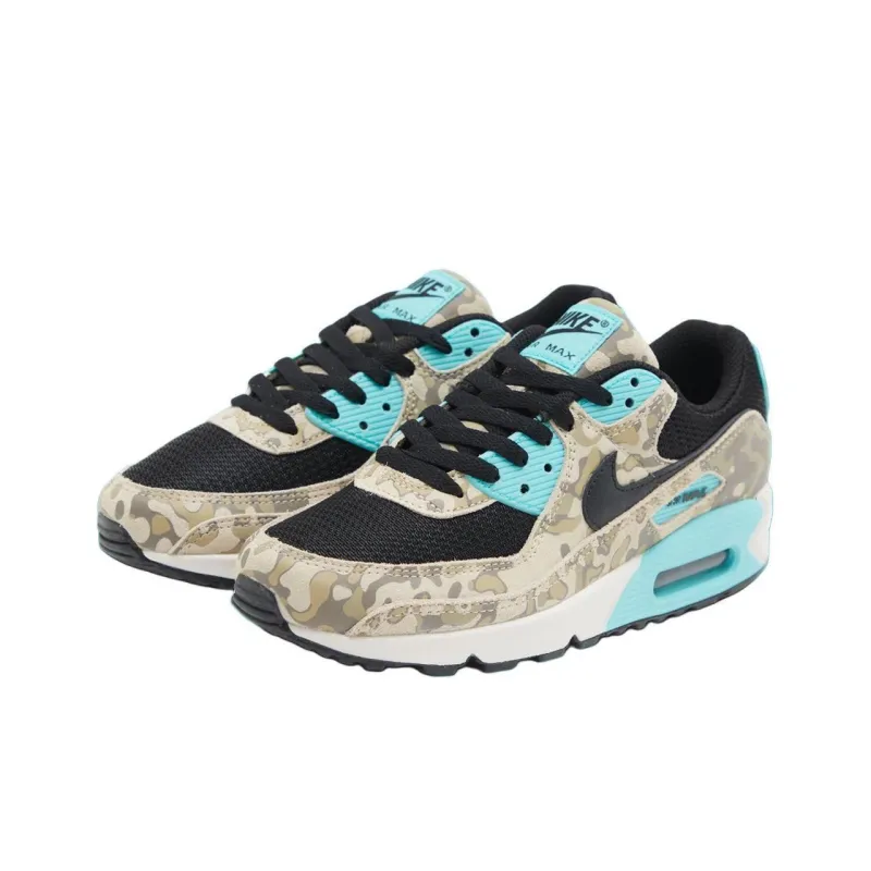 Nike Air Max 90 Shock Absorbers With Slip Resistant Features Low Top Casual Running Shoes Men's Beige Black-1