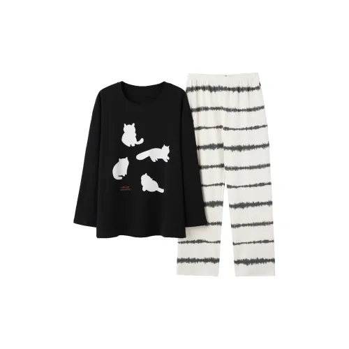 Lanza Pajama Set Men's Black Cat