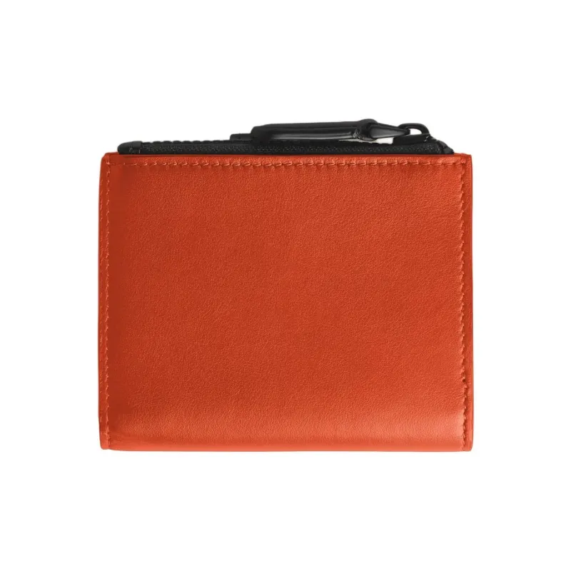MONTBLANC Cow Leather Wallet Men's Classic Black & Gold Orange Red-2
