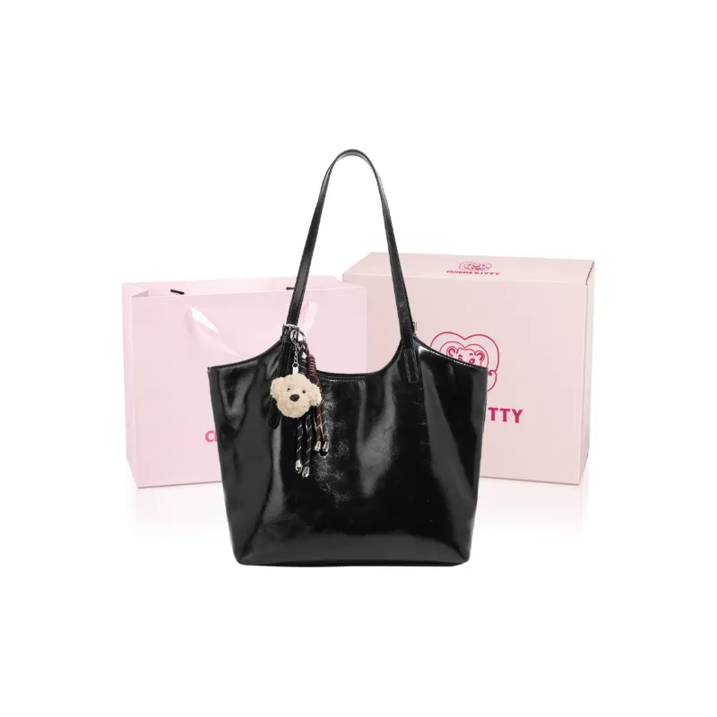 Pivsnu Synthetic Leather Shoulder Bag Regular Women's Black/Burgundy-0