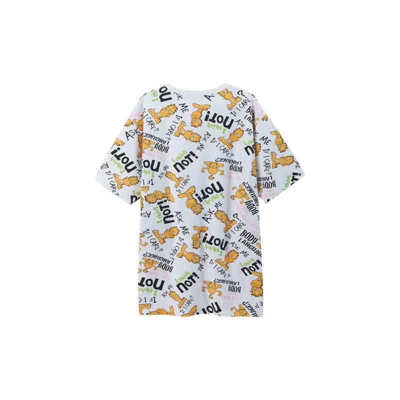 FUN X Garfield Short Sleeved Dresses Women's White-1