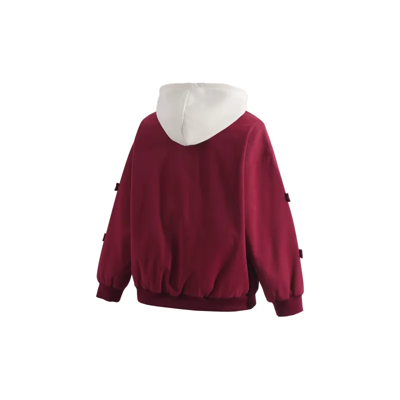 TITH Jackets Coats Unisex Burgundy-1