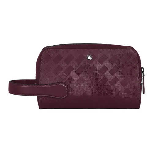 MONTBLANC Grained Cow Leather Toiletry Bag Men's Bordeaux Red
