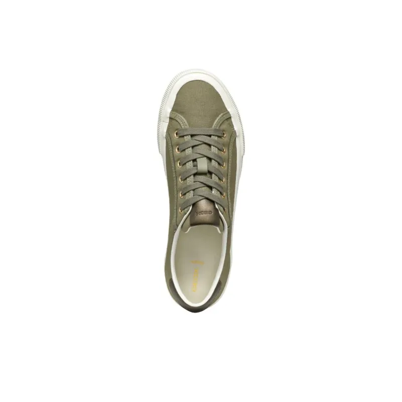 GEOX Emmeleny Wear-Resistant Low-Top Canvas Shoes Women's Olive Green-4