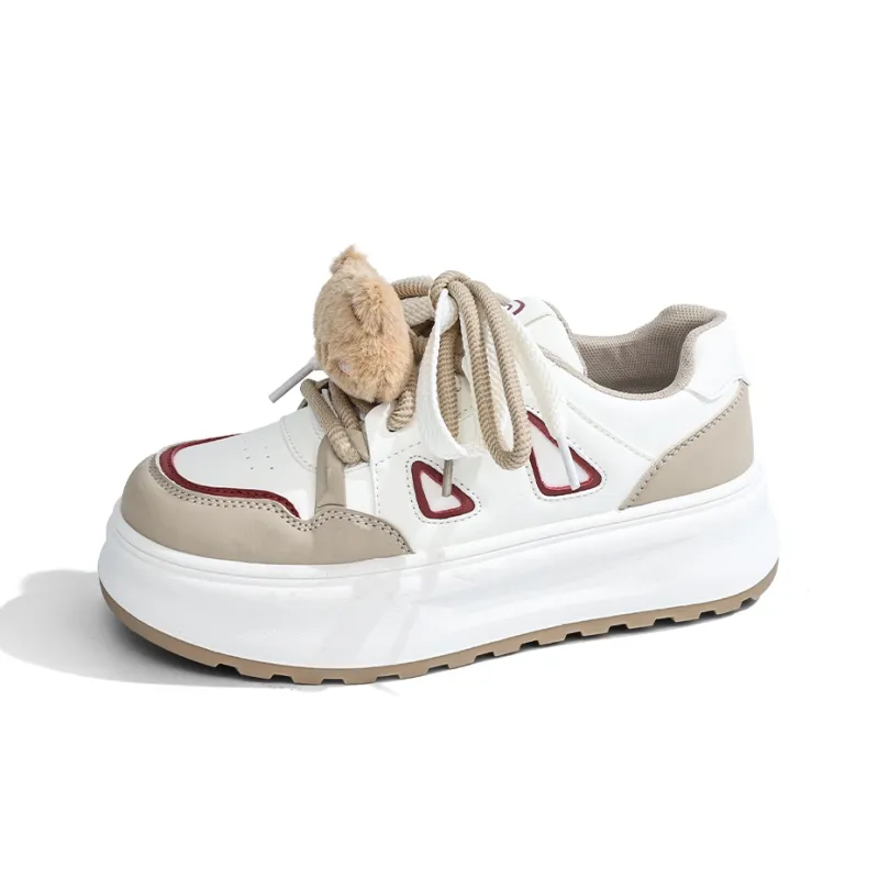 RENBEN Height Increasing Cushioning Lightweight Low-Top Skateboard Shoes Women's-11