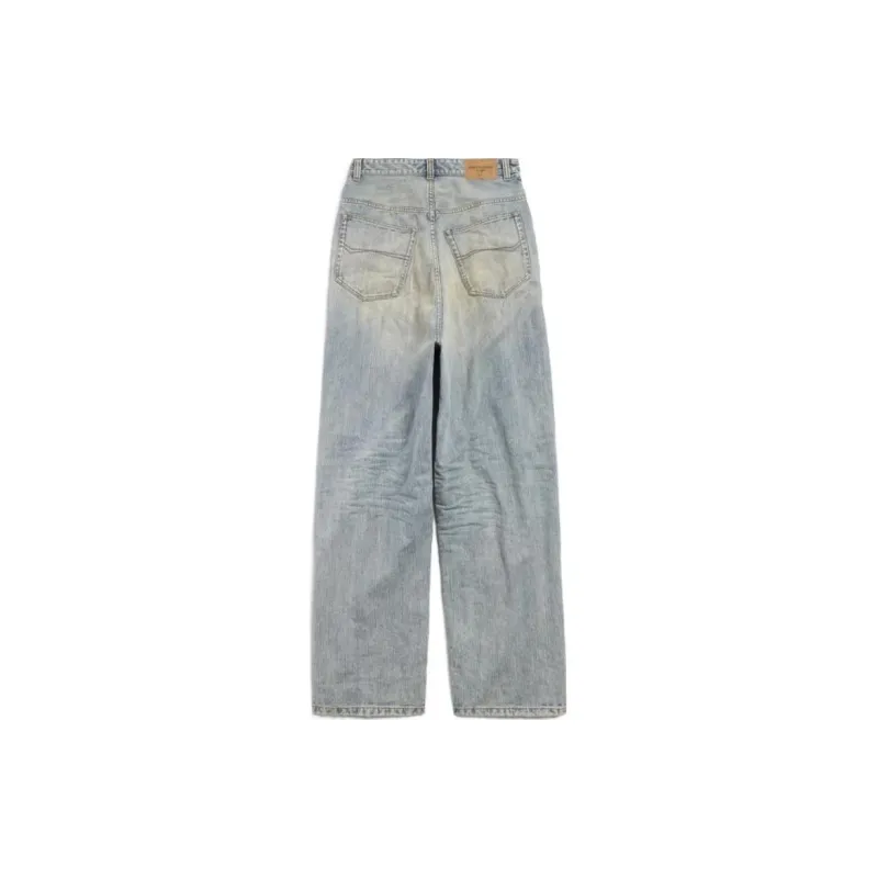 Balenciaga SS25 Jeans Regular Fit Women's Gray Blue-1