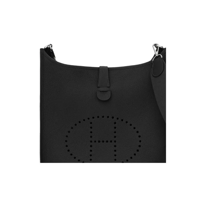 HERMES Evelyne Epsom Leather Shoulder Bag, Crossbody Bag Women's 89 Noir Black-1