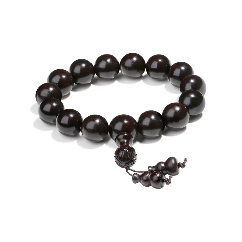 PUTUOSHANWENCHUANG Small Leaf Red Sandalwood Bracelets Unisex-2
