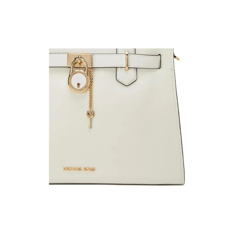MICHAEL KORS Nouveau Hamilton Cow Leather Handbag, Crossbody Bag Medium Size Women's White-2