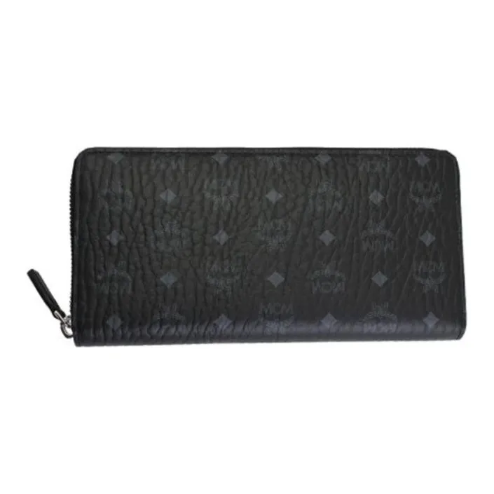 MCM Essential Visetos Origina Leather Coin Purse Men's Black-2