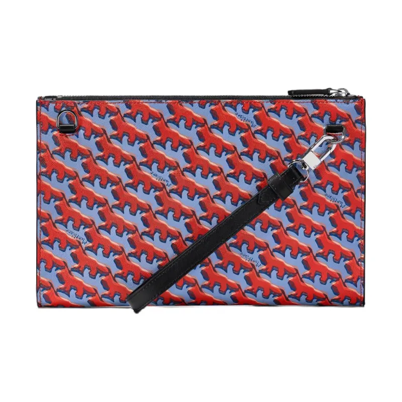 MONTBLANC MAISON KITSUNE Collaboration Leather Clutch Men's Orange-2