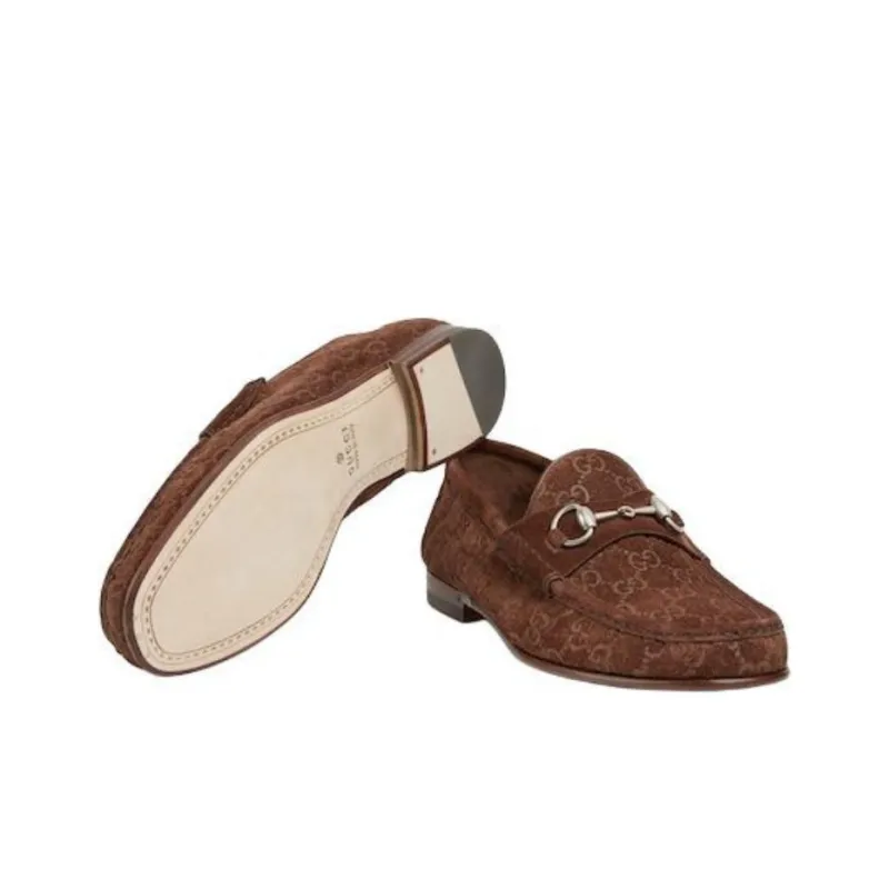 GUCCI Horsebit 1953 Loafer 'GG Suede Dark Brown'-5