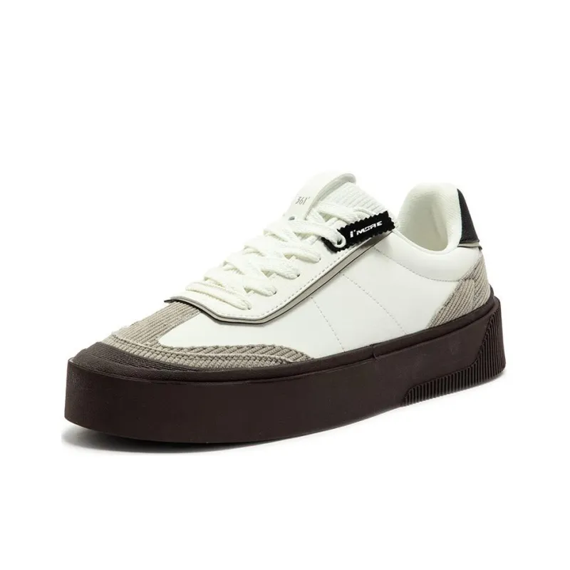 361° Dune Series Wear Resistant Slip Resistant Coverage Low Top Skateboard Shoes Men's White Brown-1
