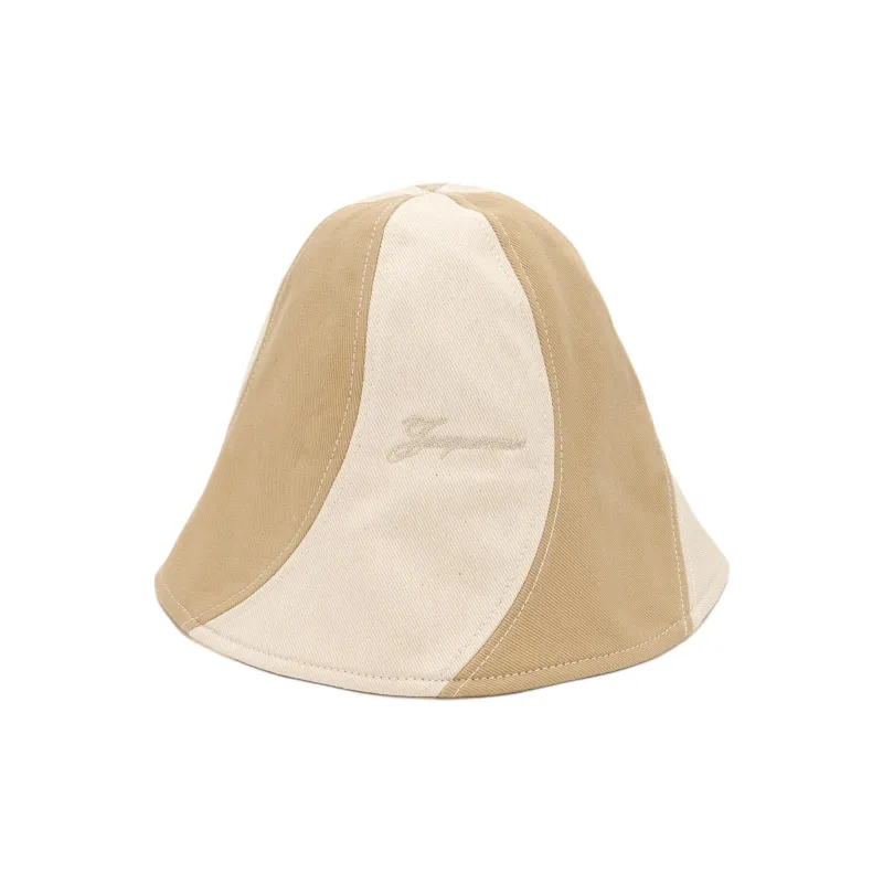 Jacquemus Logo Embroidered Striped Bucket Hat-0