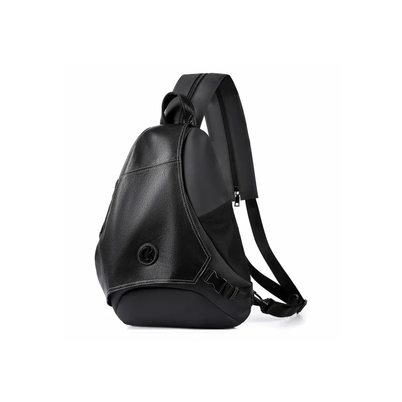 Ceion Keust Top Grain Cow Leather Backpack Regular Unisex Gray/Black-2