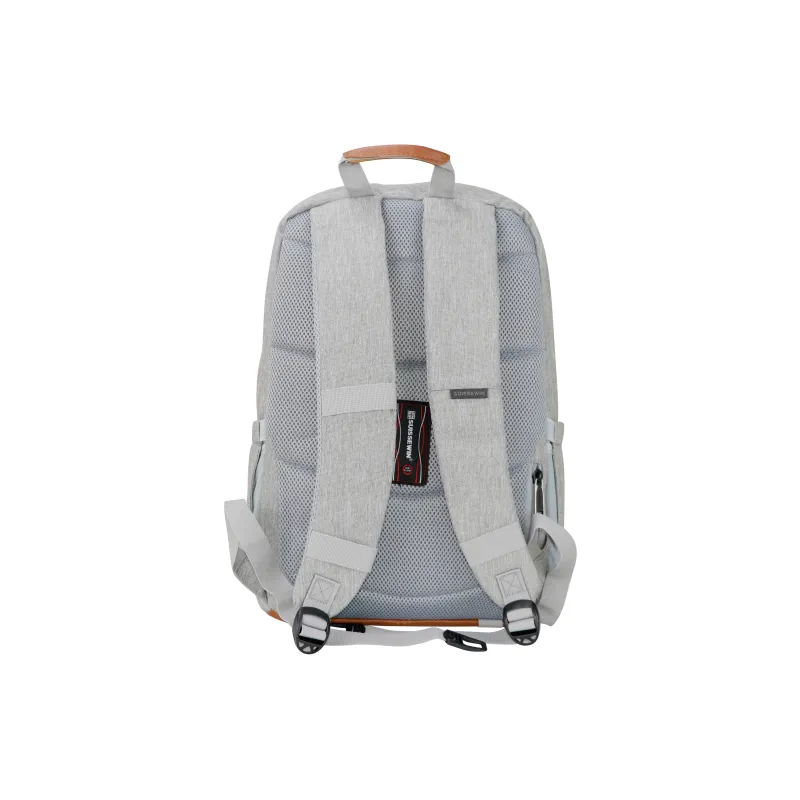 SUISSEWIN Polyester Laptop Bag Backpack Regular Unisex Black Gray/Black Blue/Light Gray-15