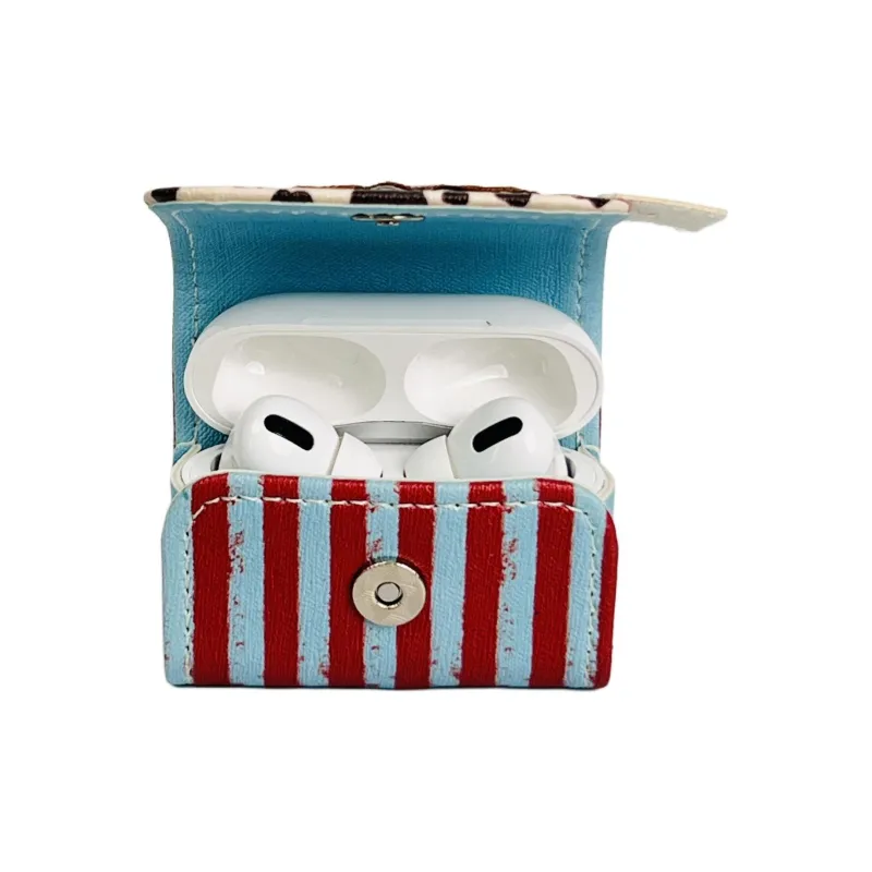 Sopi Compatibility With Apple AirPods 4/2/3/4th Generation/AirPods Pro/Pro 2 Leather Flap Puppy Lanyard Headphone Cases-1