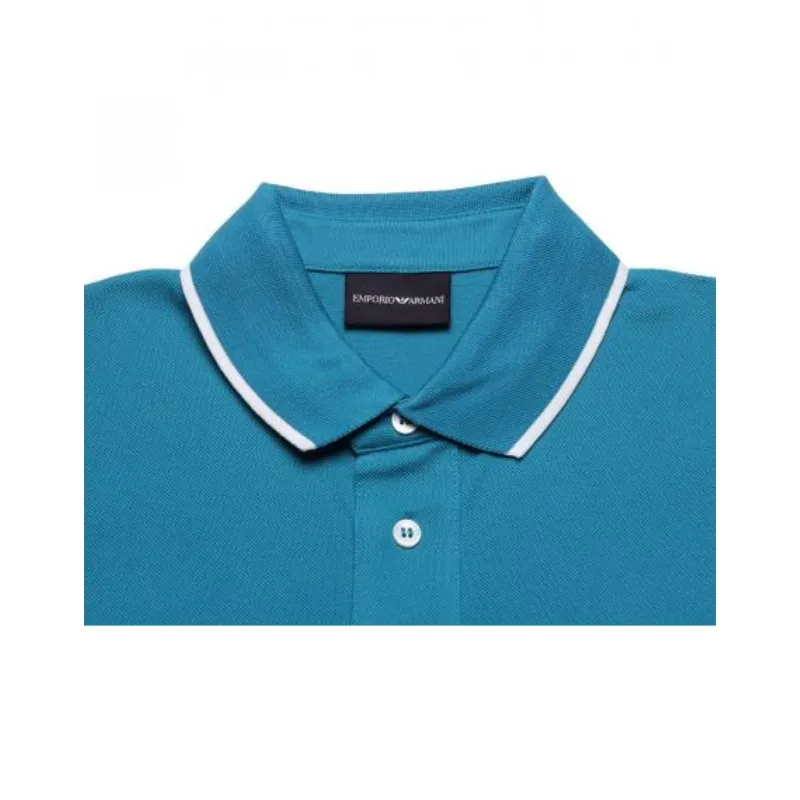 EMPORIO ARMANI FW22 Polo Shirt Men's Aqua Blue-2