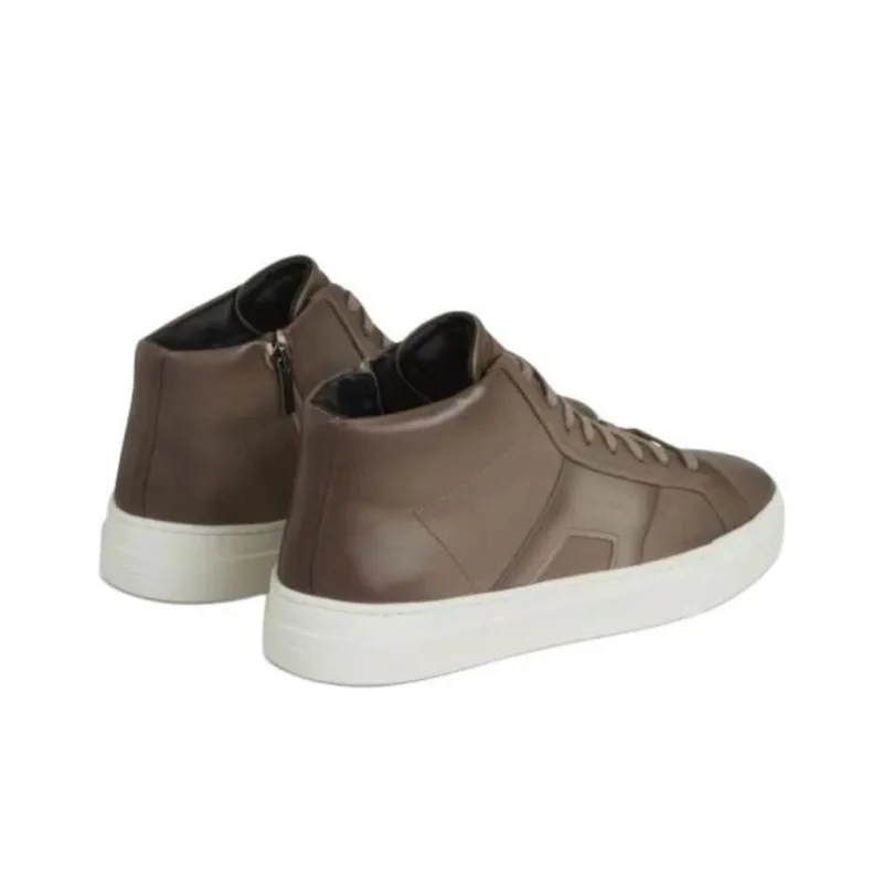 Santoni High Top Skateboard Shoes Men's Umber-3