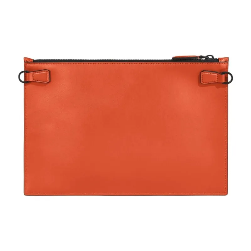 MONTBLANC Cow Leather Clutch Unisex Golden Orange Red-2