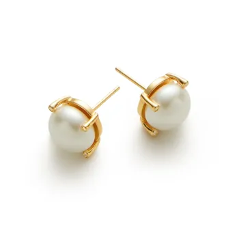 RSNY Gold Plated Copper Stud Earrings Women's