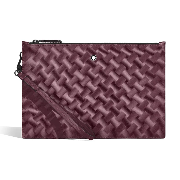 MONTBLANC Full Grain Cow Leather Clutch Men's Bordeaux Red-0