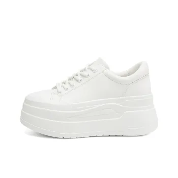Rosa Bianca Lightweight Height Increasing Low Top Skateboard Shoes Women's White