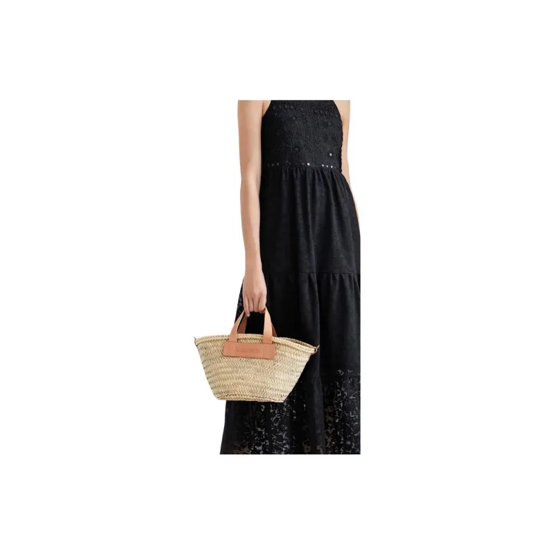 Desigual Straw Shoulder Bag, Crossbody Bag, Handbag Medium Size Women's Natural-4