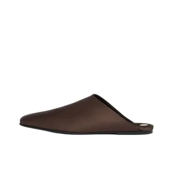 Loro Piana Closed Toe Slippers Women's Red Brown