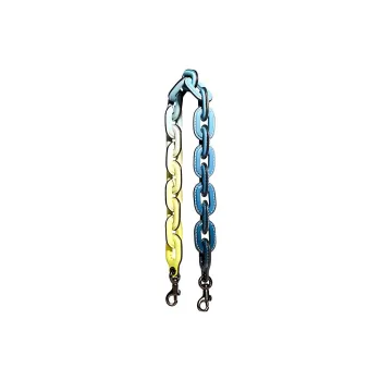 COACH Smooth Leather Multicolor Gradient Short Bag Strap Women's Washed Denim Multicolor