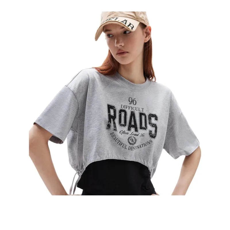 ONLY T Shirt Women's Light Heather Gray-2