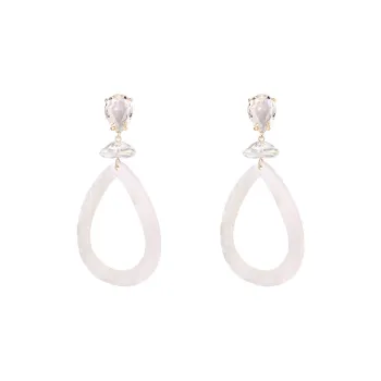 Peach Tea Freshwater Shell In Waterdrop Shape Earrings Women's