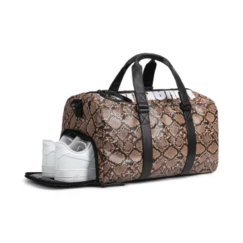 LOVERPUSS Polyurethane Travel Bag Unisex Snakeskin Print All Over Print