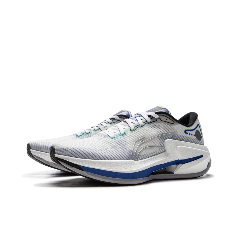 LiNing Liuliu 8 Low Top Casual Running Shoes Men's White Gray Blue-2