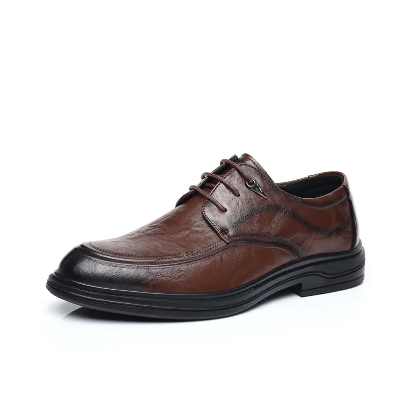 Eminu Men's Casual Shoes Men Low Top Brown-5
