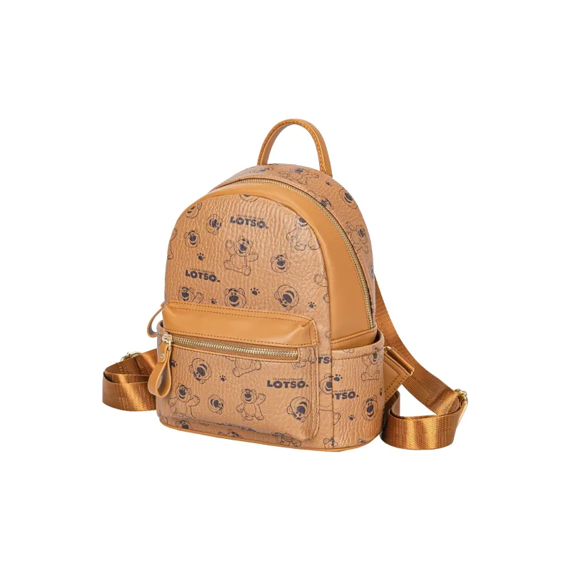 Disney Strawberry Bear Series PVC Backpack Large Size Unisex Pink/Brown-2