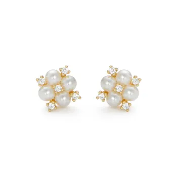 RSNY Gold Plated Copper Stud Earrings Women's
