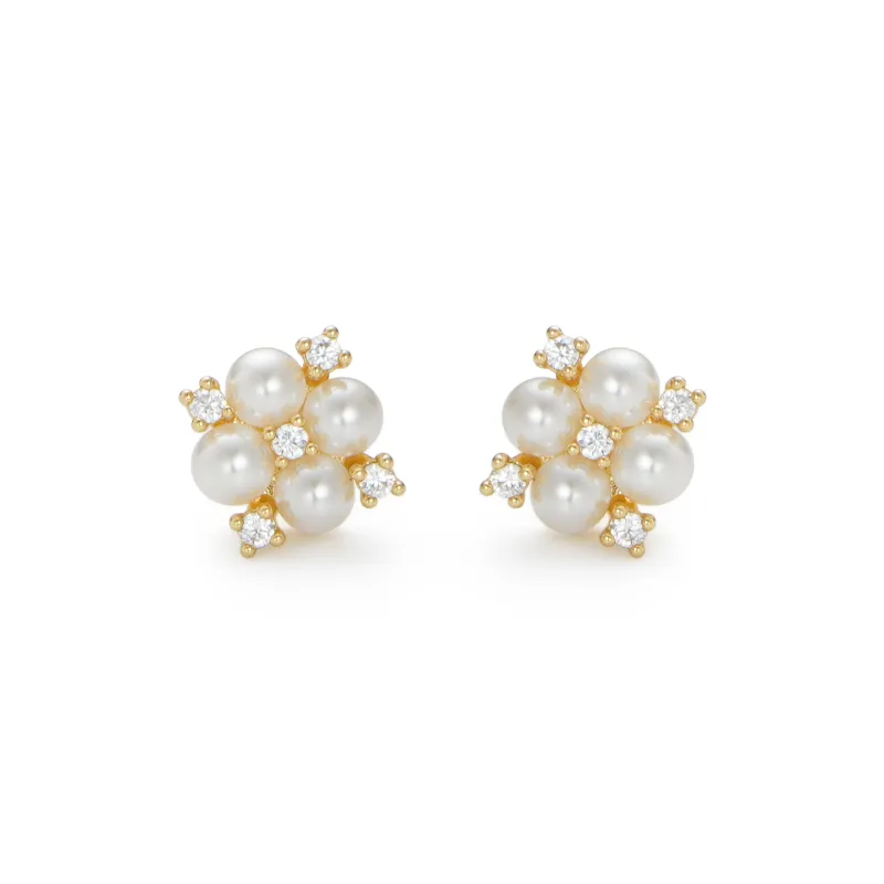 RSNY Gold Plated Copper Stud Earrings Women's-0