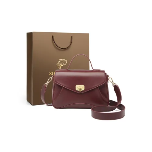 ZOOLER Top Grain Cow Leather Portable Crossbody Bag Shoulder Bag Women's Angla Red