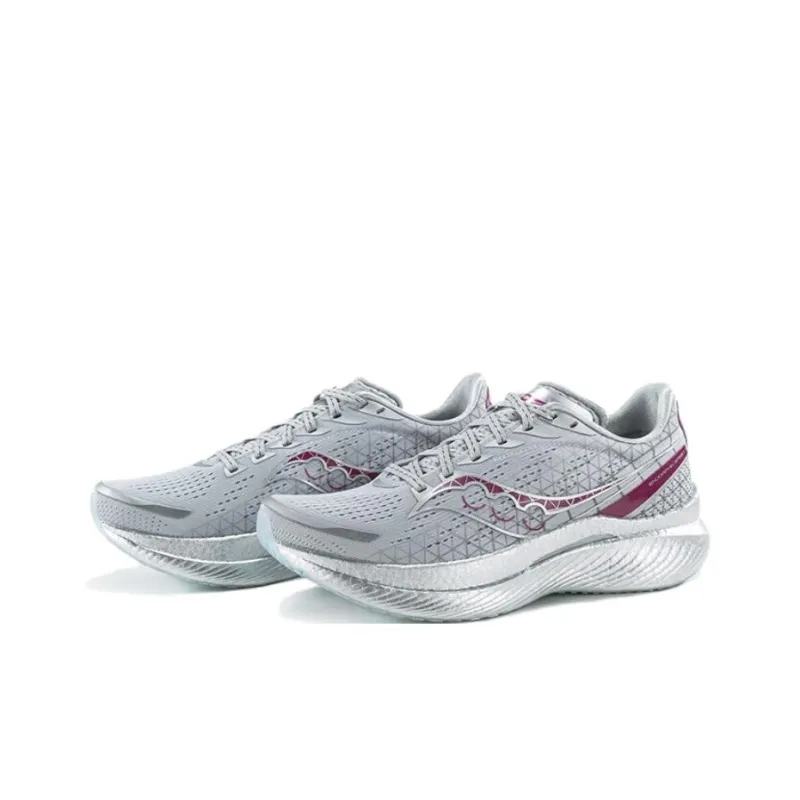 Saucony Endorphin Speed 3 Anti Slip Wear Resistant Low Top Running Shoes Unisex Gray Purple-2