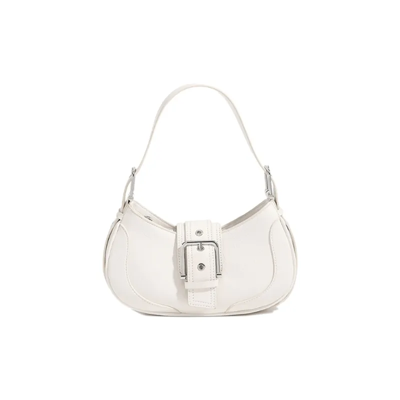 Yalu PU Crescent Bag Handbag Shoulder Bag Crossbody Bag Women's White/Silver/Black-1