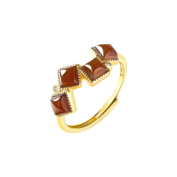 Kai Zhen Hetian Jade Rings Sugar Jade Women's