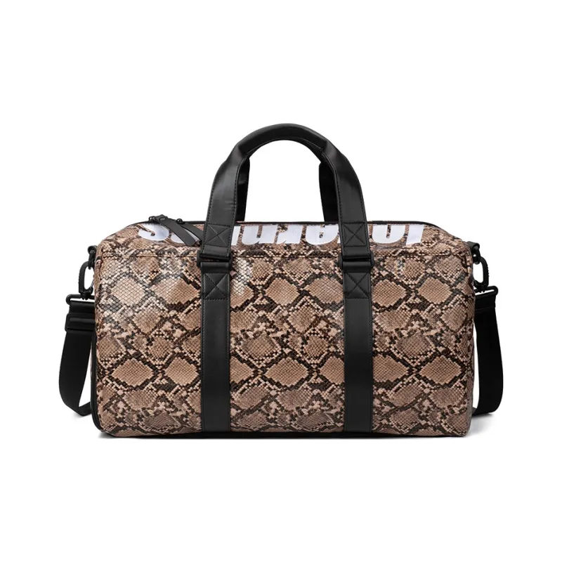 LOVERPUSS Polyurethane Travel Bag Unisex Snakeskin Print All Over Print-5