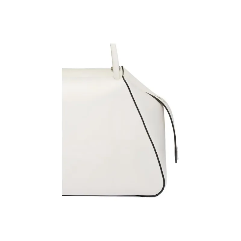 PRADA Leather Shoulder Bag Crossbody Bag Handbag Small Size Women's White-3