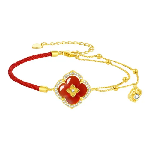 CHOW TAI SENG S925 Silver Agate Bracelets Women's